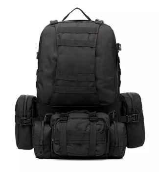 Тактичний рюкзак з підсумками Eagle B08 55 л Black 8142