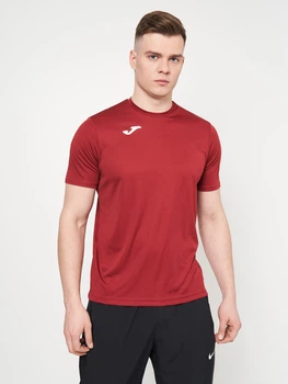 Футболка спортивная длинная мужская Joma Combi 2XL-3XL Бордовая (9997628844103)