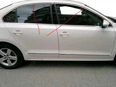 Набор верхних молдингов для стекла из нержавеющей стали OmsaLine для Volkswagen Jetta 2011-2018 (6 шт)