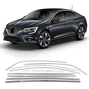 Renault Megane IV (2016-2025) - Окантовка скла з нержавіючої сталі Carmos - 12 шт.