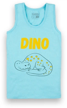 Майка детская хлопковая для мальчика Gabbi Dino бирюзовая на рост 116 (13121)