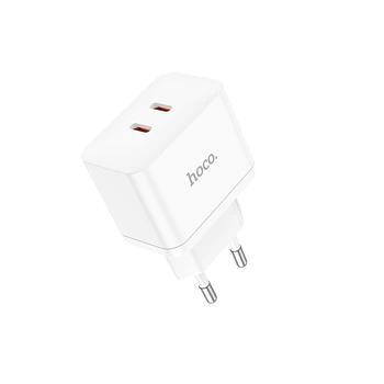 Сетевое зарядное устройство Hoco N29 Triumph PD35W dual port (2USB-C) charger White