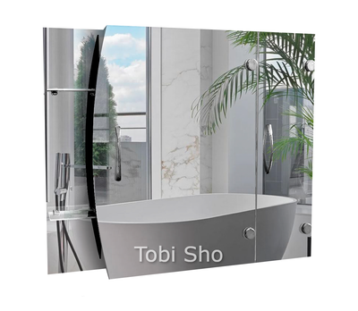 Навесной зеркальный шкаф "Эконом" для ванной комнаты Tobi Sho ТS-88 800х600х130 мм