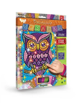 Набор для творчества Блестящая мозаика Сова Dankotoys БМ-02-08