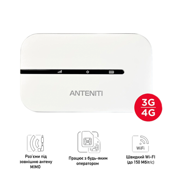 Портативный 4G/LTE Wi-Fi роутер Anteniti E5576 White (LTE Cat. 4 - скорость до 150 Мбит/с)
