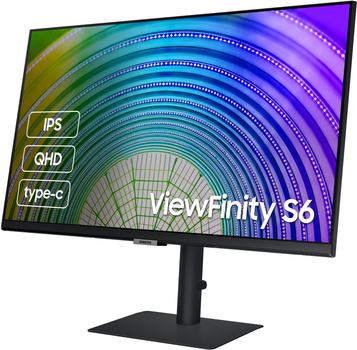 Монитор 27" Samsung S27A600U (LS27A600UUIXCI) -- IPS 2K 10-Bit (8-bit + FRC) / 75Hz / sRGB 99% / USB Type-C 90W (DisplayPort Alt Mode)