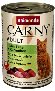 Вологий корм для котів Animonda Carny Adult курка, індичка, кролик 200 г (4017721837392)