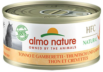 Naturalna mokra karma dla kotów Almo Nature HFC Natural z tuńczykiem i krewetkami 70 g (8001154004120)
