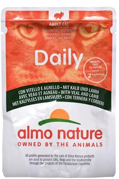 Mokra karma dla kotów Almo Nature Daily Menu Cielęcina z jagnięciną 70 g (8001154125856)