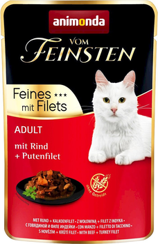 Вологий корм для котів Animonda Vom Feinsten яловичина та філе індички 85 г (4017721830607)