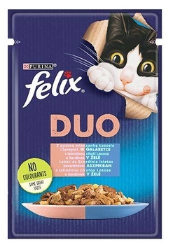 Mokra karma dla kotów Purina Felix Fantastic Duo z sardynką i łososiem 85 g (7613039786130)