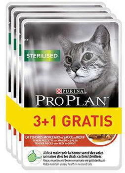 Mokra karma dla kotów sterylizowanych Purina Pro Plan Sterilised z wołowiną 4 x 85 g (7613287670861)