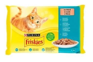 Mokra karma dla kotów Purina Friskies Mix smaków rybnych w sosie 4 x 85 g (7613036987974)