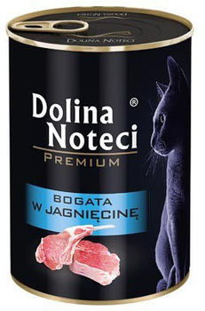 Вологий корм для котів Dolina Noteci Premium багатий ягням 400 г (5902921303756)
