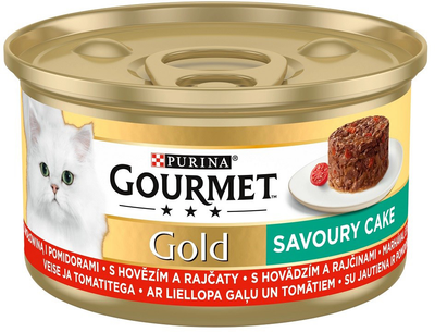 Вологий корм для котів Purina Gourmet Gold Savoury Cake з яловичиною та помідорами 85 г (7613035464032)