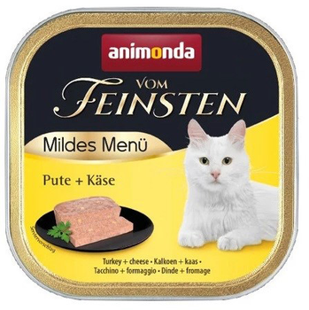Mokra karma dla kotów steryzlizowanych Animonda Vom Feinsten z indykiem i żółtym serem 100 g (4017721838634)