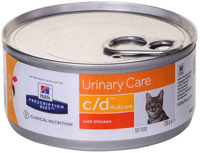 Вологий корм для котів Hill's Prescription Diet PD Feline C/D при захворюваннях сечовивідних шляхів з куркою 156 г (0052742945101)