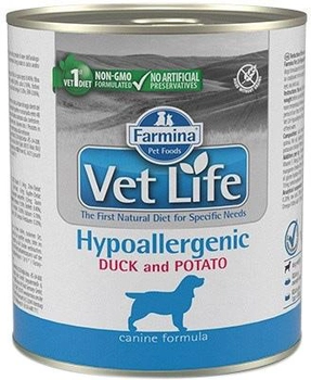 Вологий корм для собак Farmina Vet Life Dog Hypoallergenic Качка та картопля 300 г (8606014102802)