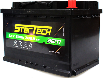 Акумулятор Startech 12 V 70 Аh 760 А (SRT 12070 760 AGM)