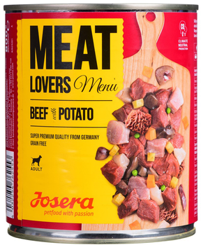 Вологий корм для собак Josera Meatlovers Menu Яловичина з картоплею 800 г (4032254762553)