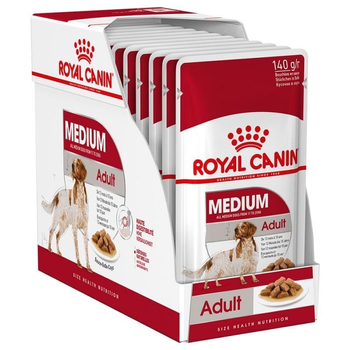 Вологий корм для собак Royal Canin SHN Medium Adult шматочки в соусі 10 x 140 г (9003579008362)