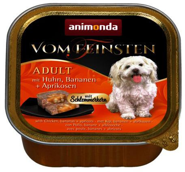 Вологий корм для собак Animonda Vom Feinsten курка, банан і сушені абрикоси 150 г (4017721826457)
