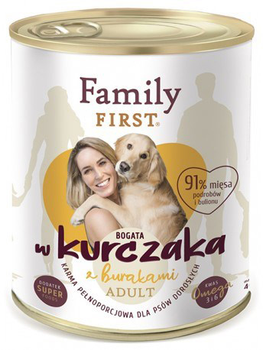 Mokra karma dla psów Family First adult kurczak z burakiem 800 g (5904479190376)