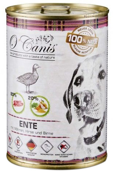 Вологий корм для собак O'Canis Качка з пшоном і морквою 400 г (4260118925190)
