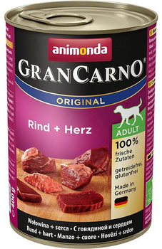 Mokra karma dla psów Animonda GranCarno z wołowiną i sercami 400 g (4017721827317)