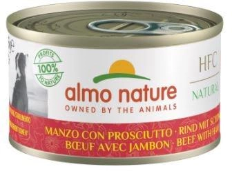 Mokra karma dla psów ALMO NATURE HFC z wołowiną i szynką - puszka 95 g (8001154124255)