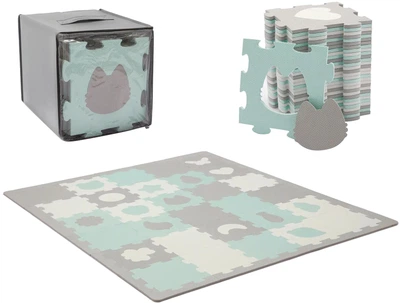 Коврик-пазл Kinderkraft Luno Shapes Mint 30 элементов (KPLUSH00MIN0000)
