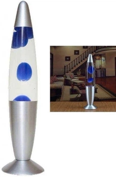 Настільна Лава лампа з воском LAVA LAMP парафінова 34 см Синя