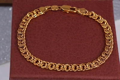 Браслет Xuping Jewelry круглый бисмарк 19 см 6 мм золотистый