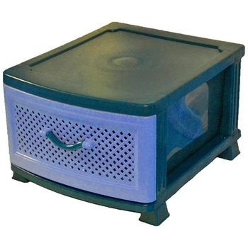 Комод пластиковый в комнату, 1 ящик, 27х46х38см, Efe Plastics, сетка Бежевый