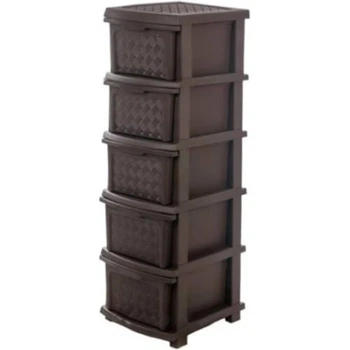 Пластиковий комод "Компакт Плюс" 5 ярусів 106*40*34 см коричневий R-Plastic