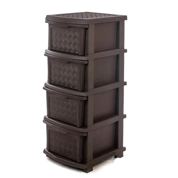 Комод пластиковий 4 ящики коричневий r-plastic "компакт плюс" 86*40*34 см