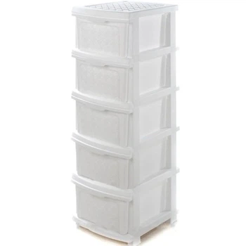 Комод пластиковий R-Plastic Компакт плюс 5 ящиків 106x40x34 см Білий