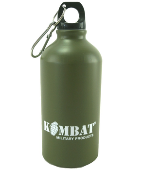 Фляга тактична армійська алюмінієва KOMBAT UK ЗСУ (ВСУ) Aluminium Water Bottle 500ml оливковий TR_kb-awb500-olgr