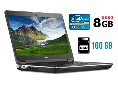 Ноутбук Б-класс Dell Latitude E6440 / 14" (1366x768) TN / Intel Core i5-4310M (2 (4) ядра по 2.7 - 3.4 GHz) / 8 GB DDR3 / 160 GB SSD / Intel HD Graphics 4600 / WebCam / DVD-ROM / HDMI / Windows 10 б/у