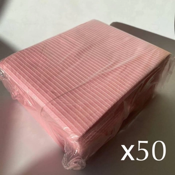 Стоматологічні нагрудники (серветки) водонепроникні 41х33 см рожеві 50 шт