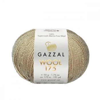 Пряжа Gazzal Wool 175 308-Темно-бежевый