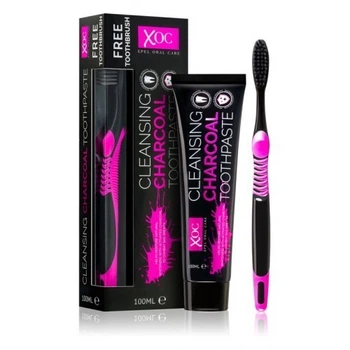 Зубна паста з вугіллям XOC Cleansing Charcoal (100 ml) + зубна щітка