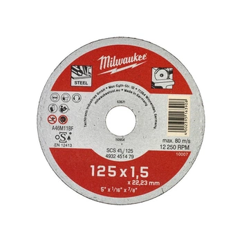 Диск отрезной по металлу Milwaukee SCS 41/125x1.5x22.2 мм (4932451479)