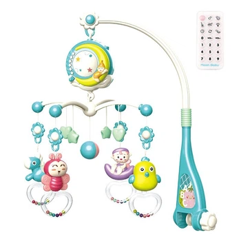 Карусель (мобиль) на кроватку "Bedside Bell Baby" пульт д/у, 5 погремушек, проектор (90243)