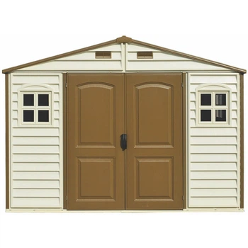 Сарай пластиковый Woodside 325x247x231 см слоновая кость, коричневая крыша