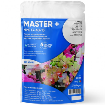 Мінеральне добриво вегетація Master/ Майстер NPK 13-40-13 Valagro 250 г