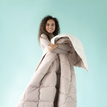 Ковдра вовняна Woolly 200×220 см IDEIA 400 г/м2 зимова, тепла, натуральна, овеча вовна