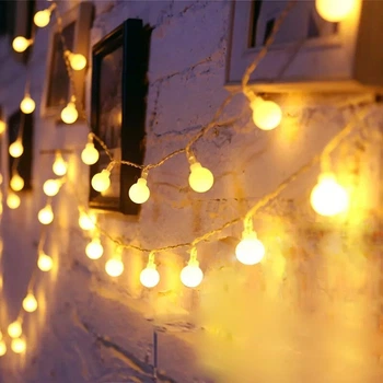 ​LED декоративна світлодіодна гірлянда кульки 20 білих світлодіодів 3 м з USB живленням S&T