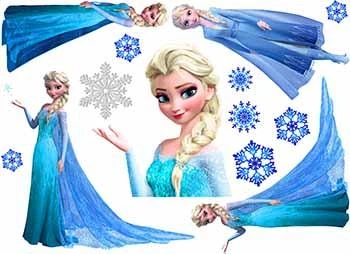 Вафельная картинка Холодное сердце (Frozen) Эльза и Анна, Олаф А4 (p0790)