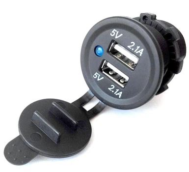 Врізна зарядка в авто USB 2.1+2.1А в прикурювач